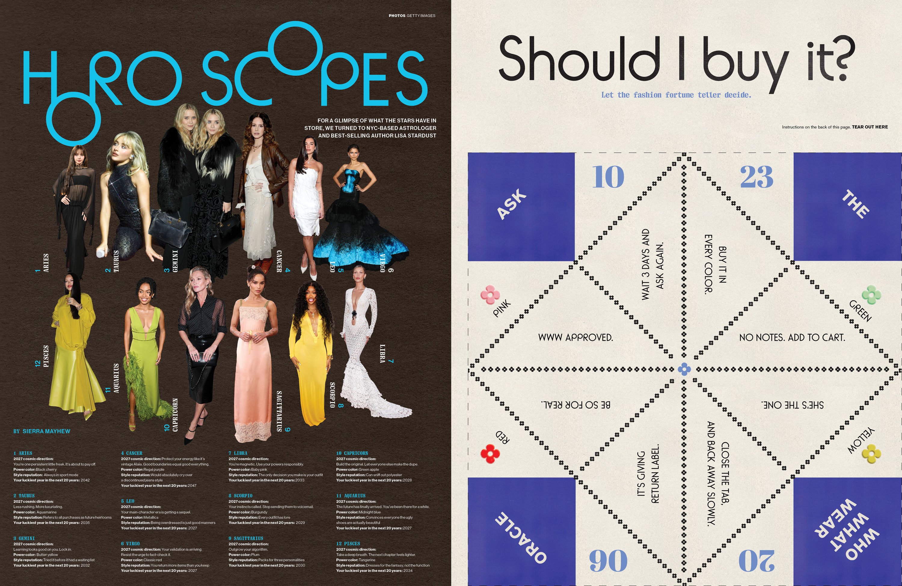 HOROSCOPES   FASHION FORTUNE TELLER